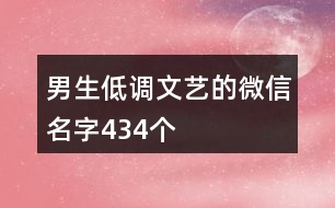 男生低調文藝的微信名字434個