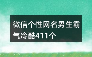 微信個(gè)性網(wǎng)名男生霸氣冷酷411個(gè)