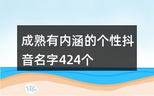 成熟有內(nèi)涵的個性抖音名字424個
