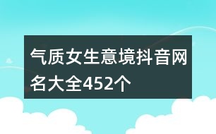 氣質女生意境抖音網(wǎng)名大全452個