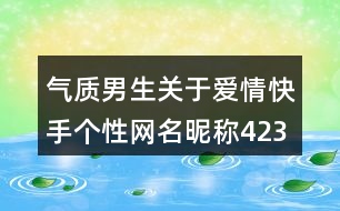 氣質(zhì)男生關(guān)于愛情快手個(gè)性網(wǎng)名昵稱423個(gè)