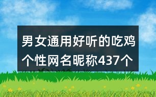 男女通用好聽(tīng)的吃雞個(gè)性網(wǎng)名昵稱(chēng)437個(gè)