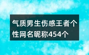 氣質男生傷感王者個性網名昵稱454個