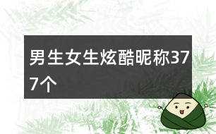 男生女生炫酷昵稱377個(gè)