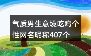 氣質男生意境吃雞個性網名昵稱407個