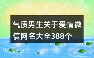 氣質(zhì)男生關(guān)于愛情微信網(wǎng)名大全388個(gè)
