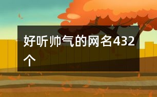 好聽?zhēng)洑獾木W(wǎng)名432個(gè)