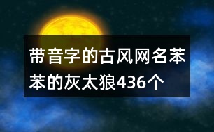 帶音字的古風網(wǎng)名—苯苯的灰太狼436個