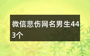微信悲傷網(wǎng)名男生443個(gè)
