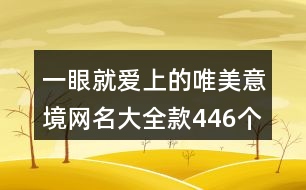 一眼就愛上的唯美意境網名大全款446個