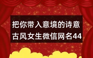 把你帶入意境的詩意古風(fēng)女生微信網(wǎng)名449個