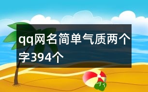 qq網名簡單氣質兩個字394個