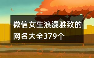 微信女生浪漫雅致的網(wǎng)名大全379個