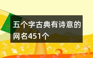 五個(gè)字古典有詩(shī)意的網(wǎng)名451個(gè)
