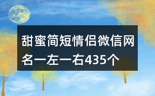 甜蜜簡短情侶微信網(wǎng)名一左一右435個