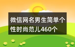 微信網(wǎng)名男生簡單個性時尚范兒460個