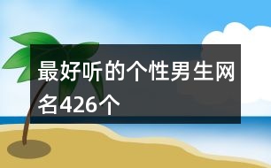 最好聽(tīng)的個(gè)性男生網(wǎng)名426個(gè)