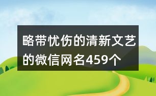 略帶憂傷的清新文藝的微信網(wǎng)名459個