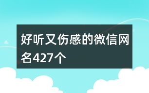 好聽(tīng)又傷感的微信網(wǎng)名427個(gè)