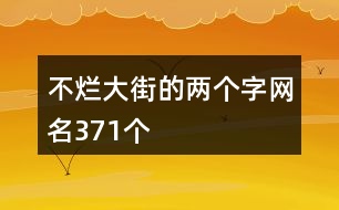 不爛大街的兩個字網名371個