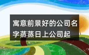 寓意前景好的公司名字,蒸蒸日上公司起名大全370個(gè)
