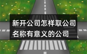 新開(kāi)公司怎樣取公司名稱(chēng),有意義的公司名稱(chēng)怎么取458個(gè)