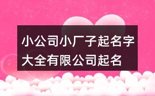 小公司小廠(chǎng)子起名字大全,有限公司起名字392個(gè)