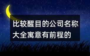 比較醒目的公司名稱大全,寓意有前程的公司名字410個(gè)