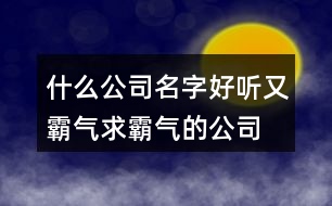 什么公司名字好聽又霸氣,求霸氣的公司名字大全381個(gè)