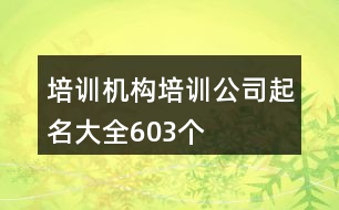 培訓機構培訓公司起名大全603個