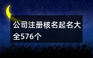 公司注冊(cè)核名起名大全576個(gè)