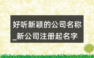 好聽新穎的公司名稱_新公司注冊起名字大全598個