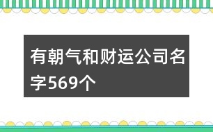 有朝氣和財運(yùn)公司名字569個