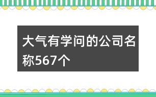 大氣有學(xué)問的公司名稱567個