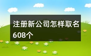 注冊(cè)新公司怎樣取名608個(gè)