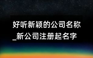 好聽(tīng)新穎的公司名稱_新公司注冊(cè)起名字大全80個(gè)