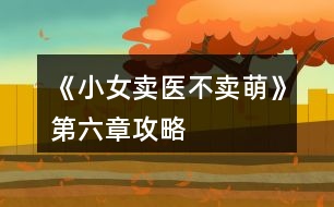《小女賣醫(yī)不賣萌》第六章攻略