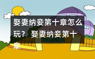 娶妻納妾第十章怎么玩？ 娶妻納妾第十章攻略