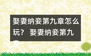 娶妻納妾第九章怎么玩？ 娶妻納妾第九章攻略