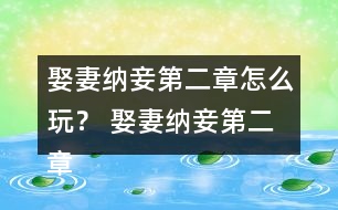 娶妻納妾第二章怎么玩？ 娶妻納妾第二章攻略