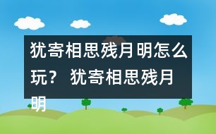 猶寄相思殘月明怎么玩？ 猶寄相思殘月明攻略