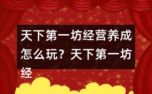 天下第一坊經(jīng)營養(yǎng)成怎么玩？天下第一坊經(jīng)營養(yǎng)成攻略