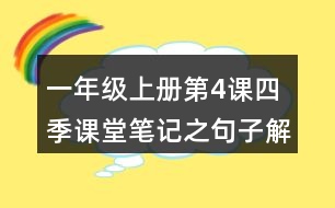 一年級(jí)上冊(cè)第4課四季課堂筆記之句子解析
