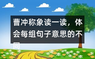 曹沖稱象讀一讀，體會(huì)每組句子意思的不同，再用加點(diǎn)的詞語(yǔ)各說一句話。