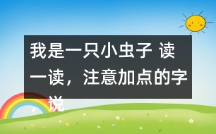 我是一只小蟲子 讀一讀，注意加點(diǎn)的字，說說你的發(fā)現(xiàn)