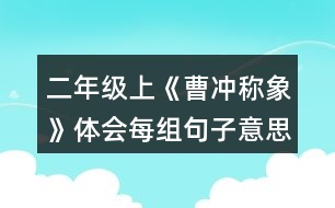 二年級(jí)上《曹沖稱象》體會(huì)每組句子意思的不同，再用加點(diǎn)詞說(shuō)句子。