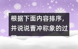 根據(jù)下面內(nèi)容排序，并說說曹沖稱象的過程？