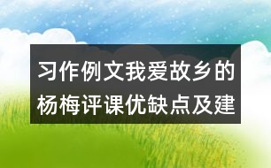 習(xí)作例文：我愛故鄉(xiāng)的楊梅評(píng)課優(yōu)缺點(diǎn)及建議