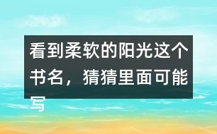 看到柔軟的陽光這個書名，猜猜里面可能寫了什么？