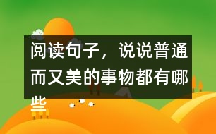 閱讀句子，說說普通而又美的事物都有哪些,小練筆三年級
